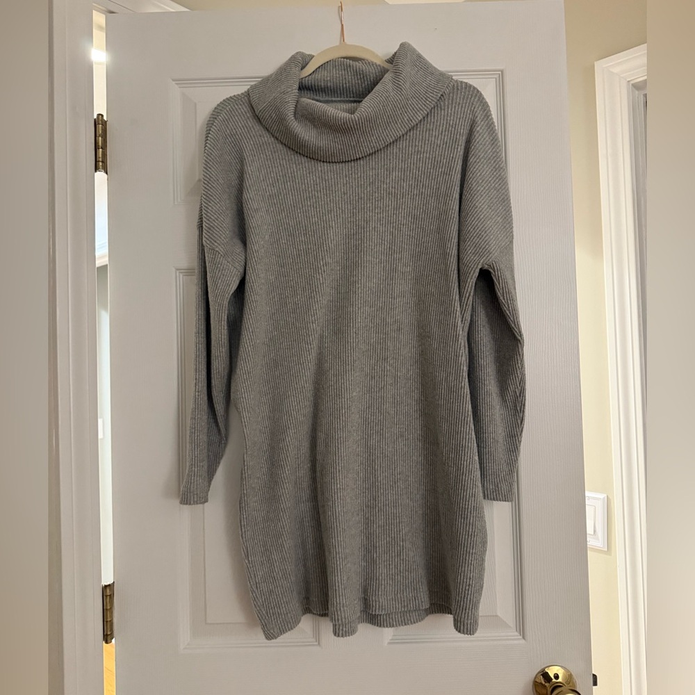 GAP Light Gray Cowl Neck Sweater Dress